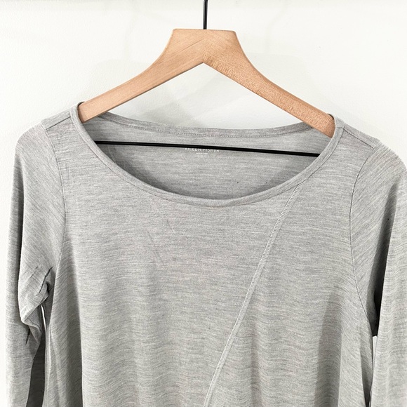 Eileen Fisher 3/4 Sleeve Asymmetric Hem Silk Cotton Tunic Gray Size Small - Picture 3 of 6